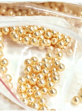 半孔珍珠 5818  001296金色 华子美甲钻DIY奥钻堆钻穿戴美甲