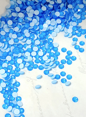 平底钻 U底 001L134I 摩卡荧光蓝美甲钻华子DIY奥钻超闪穿戴美甲