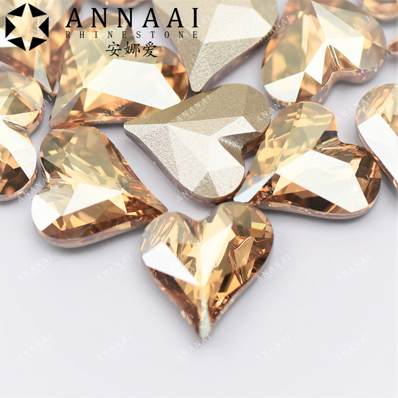 花式石 4809歪心 001GSHA金色魅影 美甲钻饰品华子奥钻DIY超闪