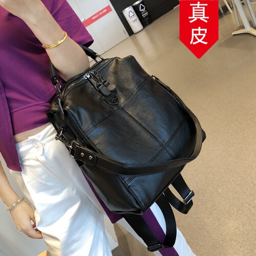 香港品牌真皮双肩包两用包