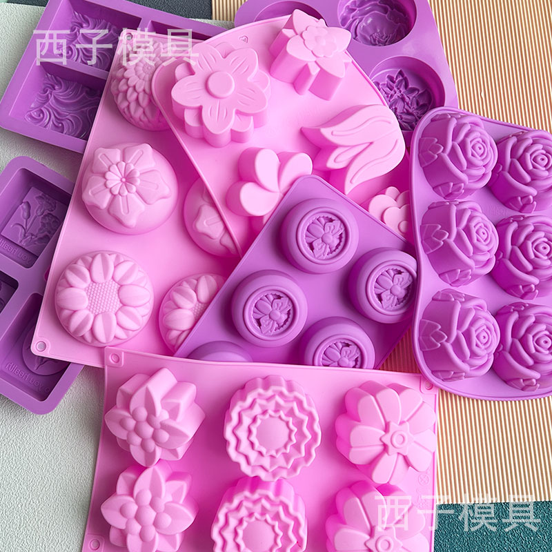 硅胶模具花朵海浪皂模