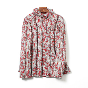 轻薄羽绒服女90鸭绒保暖抗寒中老年无缝内胆妈妈装 外套印花不钻绒