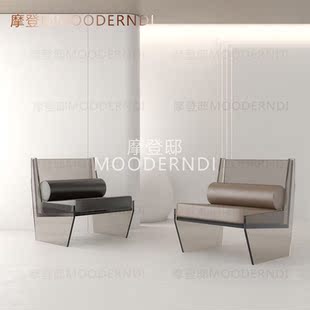 北欧客厅阳台艺术亚克力沙发椅单人椅时尚悬浮椅卧室看书椅靠背椅