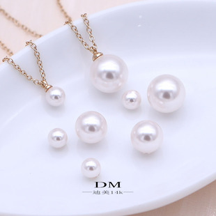 半孔珠5A仿施家华子珍珠水晶羊角钉14k散珠diy项链耳饰品配件迪美