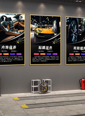 汽车店装饰画色彩鲜艳高清画面
