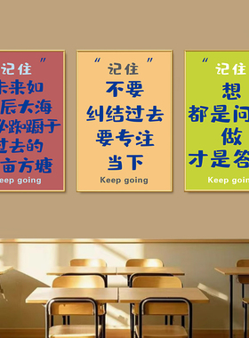 自习室墙面装饰挂画班级海报教室励志氛围布置学习文化墙贴纸壁画