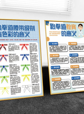 跆拳道色彩高清背面带胶