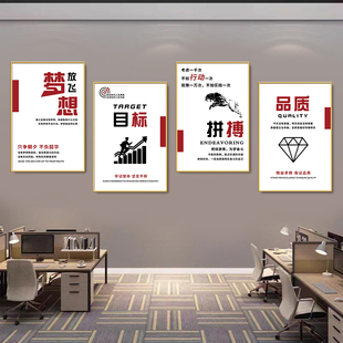 办公室装饰画字画挂画企业文化墙面氛围布置励志标语墙贴公司海报