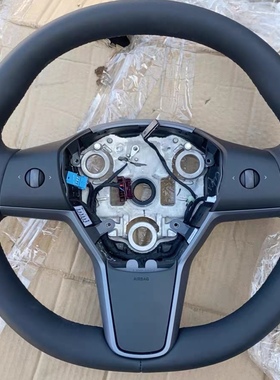 特斯拉方向盘总成改装翻毛皮model3model y方向盘翻新重新包真皮