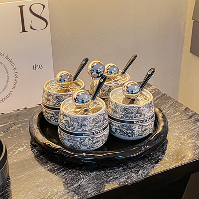 轻奢家用厨房陶瓷调料罐套装