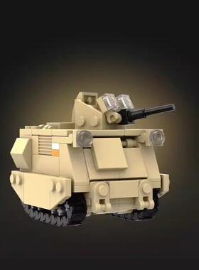 美式二战M1A2坦克防控炮积木(高砖零件)moc益智积木男孩礼物