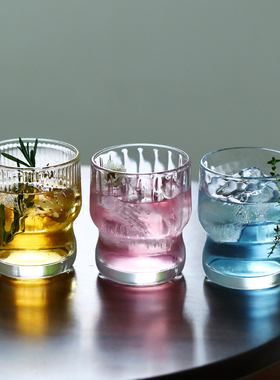 加厚冰美式咖啡杯牛奶拿铁玻璃杯设计感饮料杯威士忌洋酒杯鸡尾酒