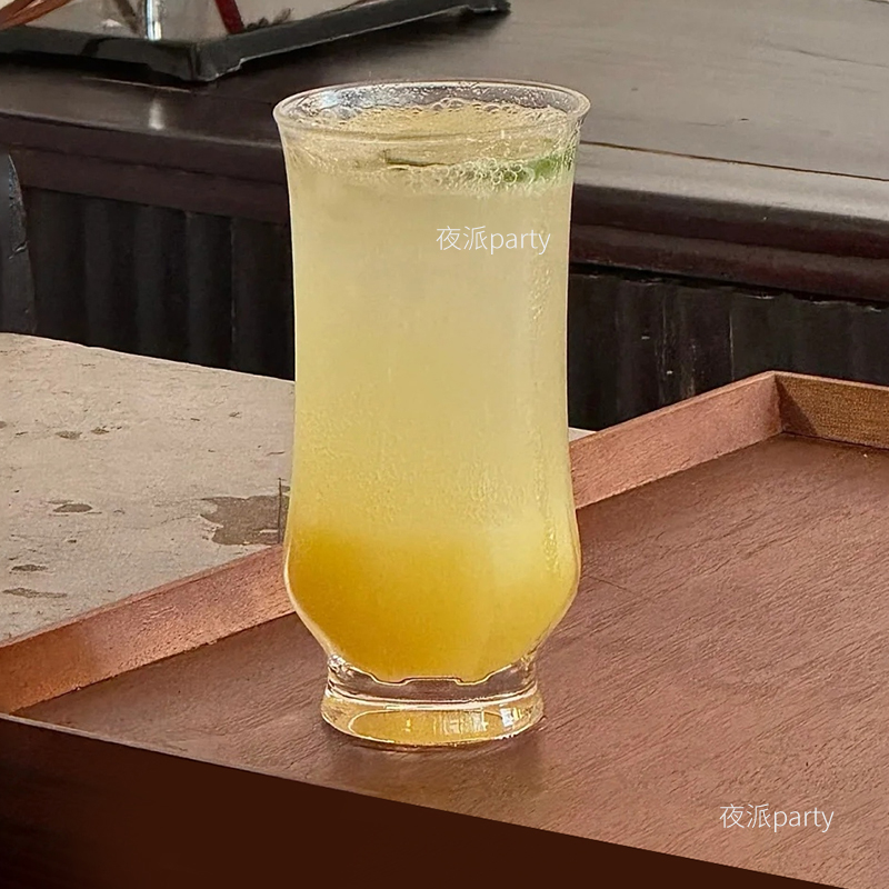 简约设计感八棱鸡尾酒杯网红餐厅玻璃饮品咖啡杯冷饮苏打气泡水杯