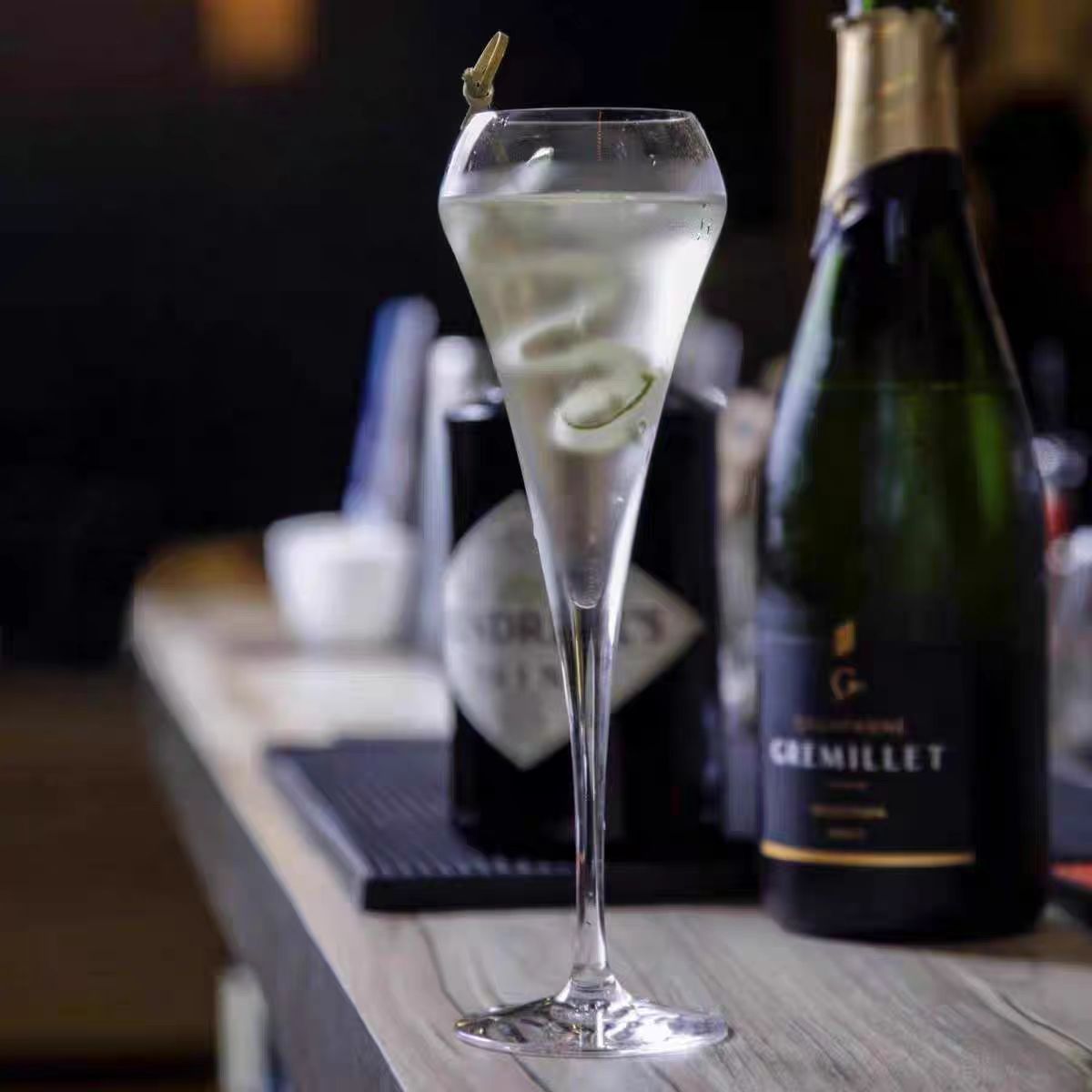 酒吧杯子无铅水晶钻石鸡尾酒杯高脚香槟杯创意个性杯气泡杯饮料杯