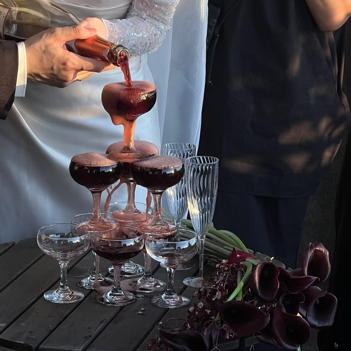 香槟塔杯玻璃婚庆用品酒店用品玻璃杯高脚杯古典马天尼杯鸡尾酒杯