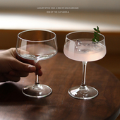 高颜值风高脚杯玻璃杯果汁杯拿铁咖啡杯轻薄特调饮品杯鸡尾酒杯子