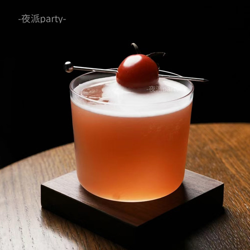 日式水晶玻璃杯鸡尾酒杯冰美式拿铁咖啡杯调酒杯威士忌杯古典水杯