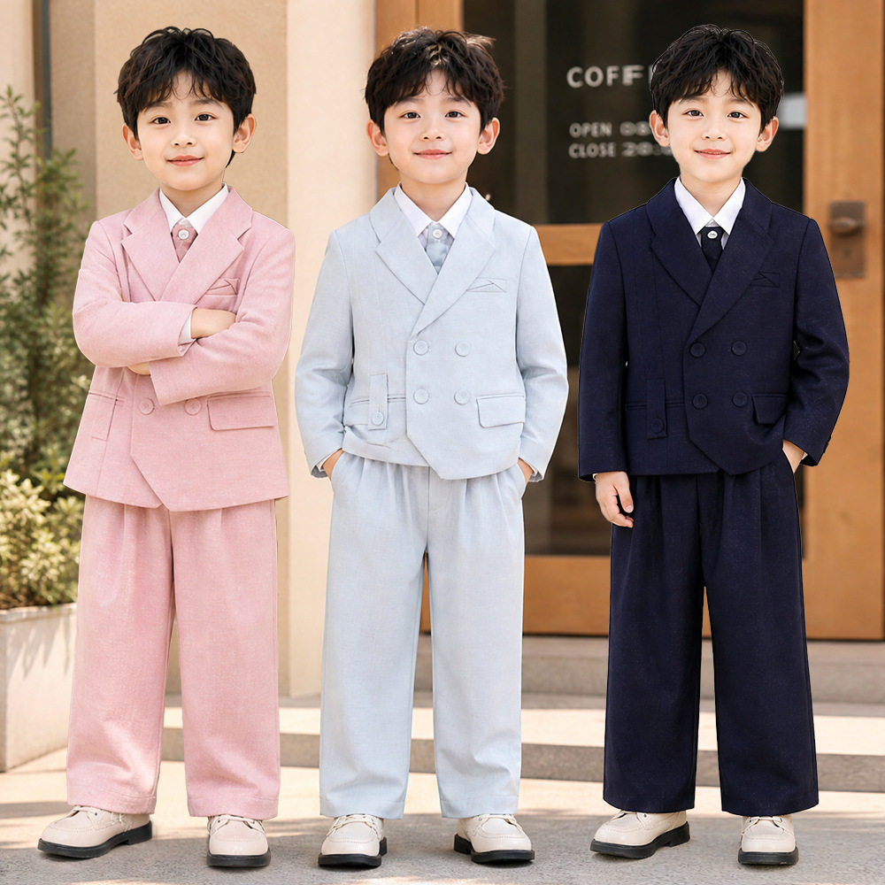 2026秋季新款儿童时尚洋气西装套装2岁宝宝3花童礼服4韩版5男童潮