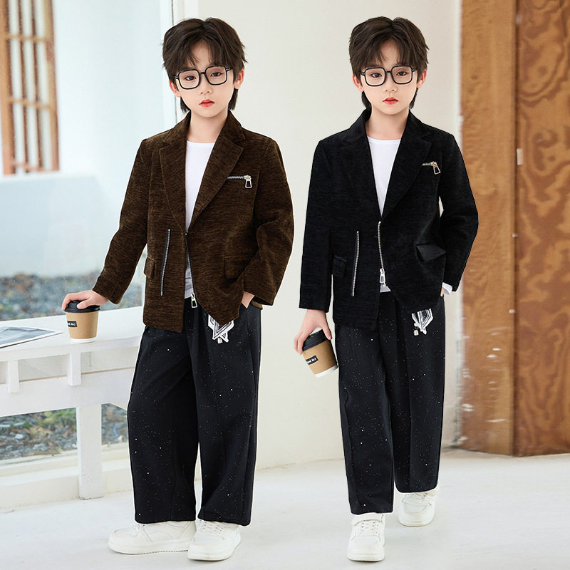 男童小香风西装礼服两件套
