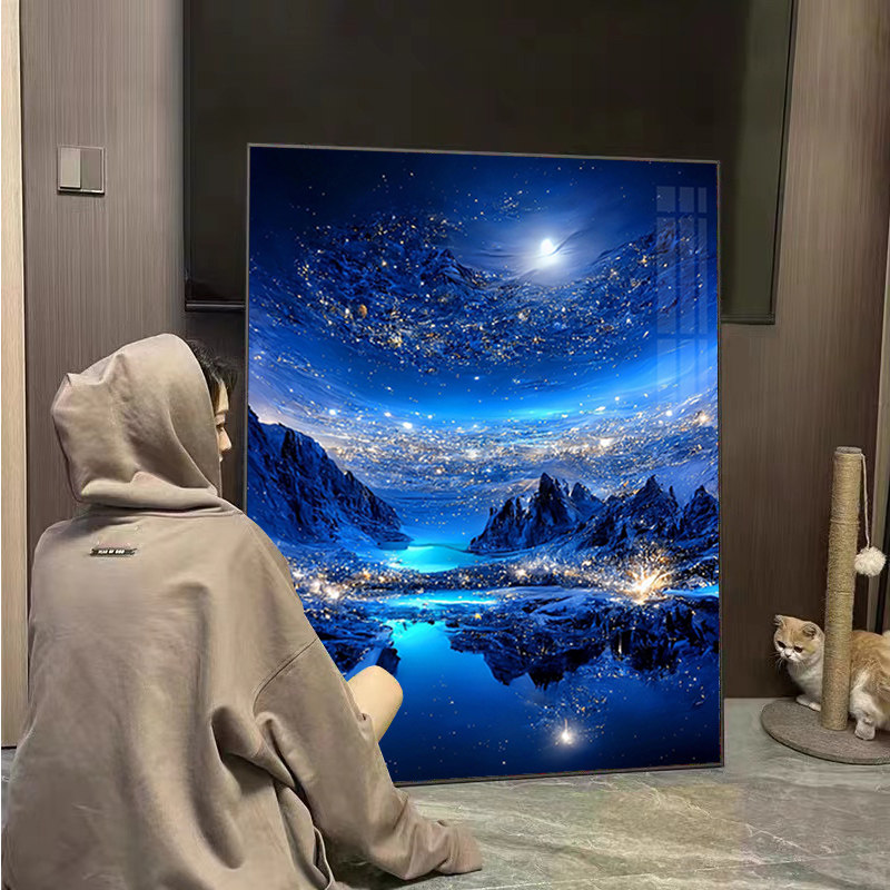 梦幻极光景观钻石画框手工DIY卧室客厅小块瓷砖十字绣2025新风格
