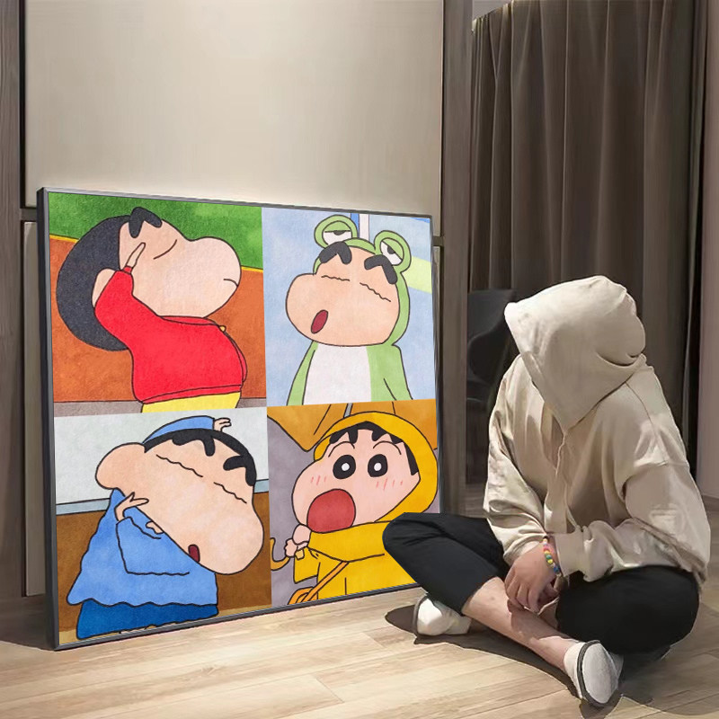 蜡笔小新钻石画满钻2023新款小件客厅卧室卡通儿童贴钻十字绣现代