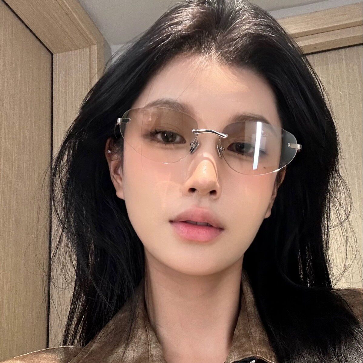欧美风复古无框猫眼银色太阳眼镜女款高级感防晒拍照Y2K辣妹墨镜