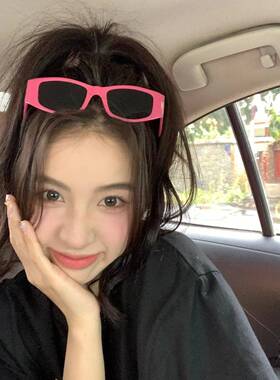 欧美街头时尚凹造型字母太阳眼镜潮网红显脸小方形眼镜遮阳墨镜女