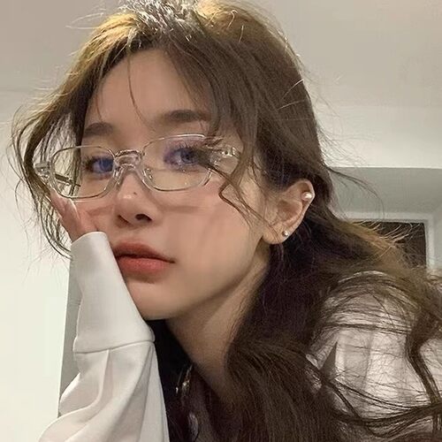 小众设计透明半框眼镜框镜架女款素颜小框装饰近视镜可配近视
