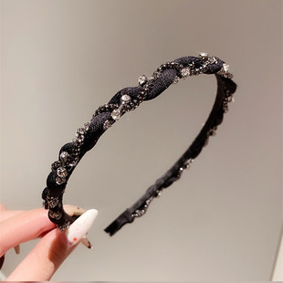 黑色发卡法式带钻刘海发箍头饰女款网红2022年新款头箍2023高级感