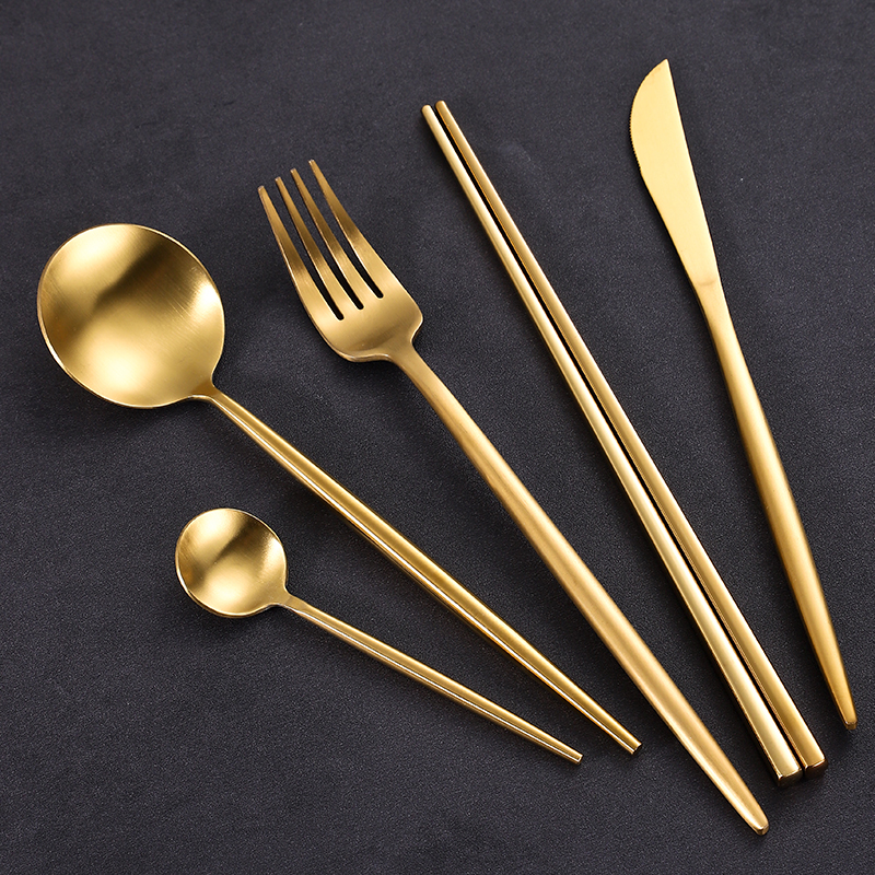 304不锈钢勺子筷子ins网红餐厅