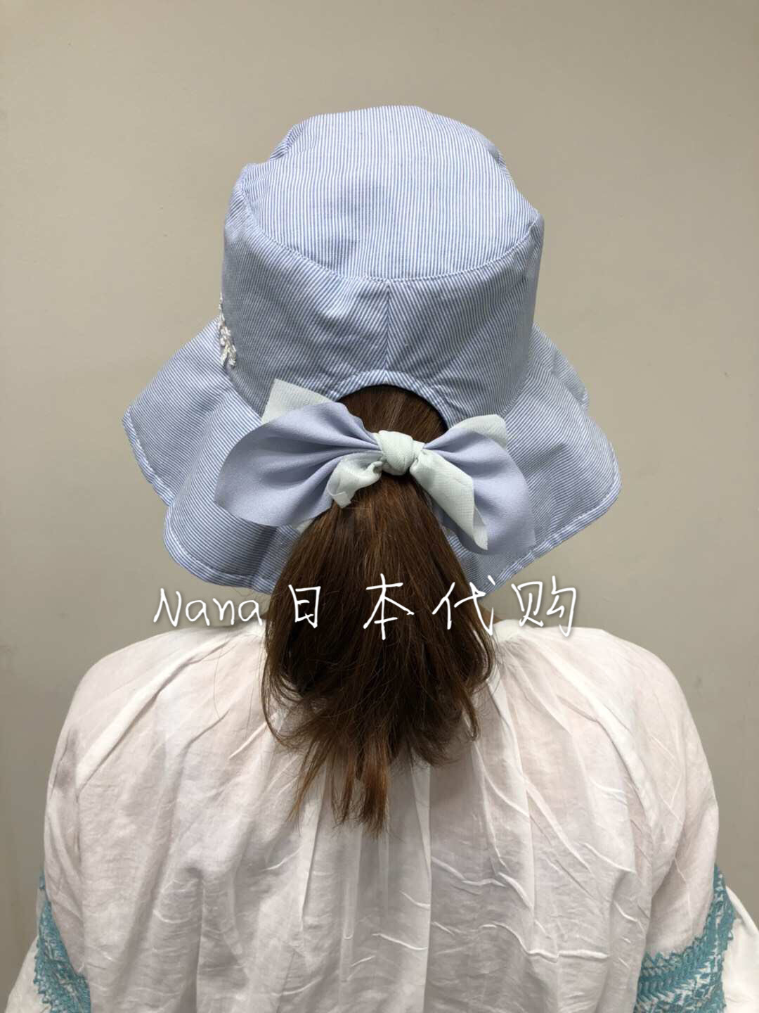 售空日本SHF条纹纯色两面戴UV CUT98% 遮阳紫外线防晒马尾辫帽