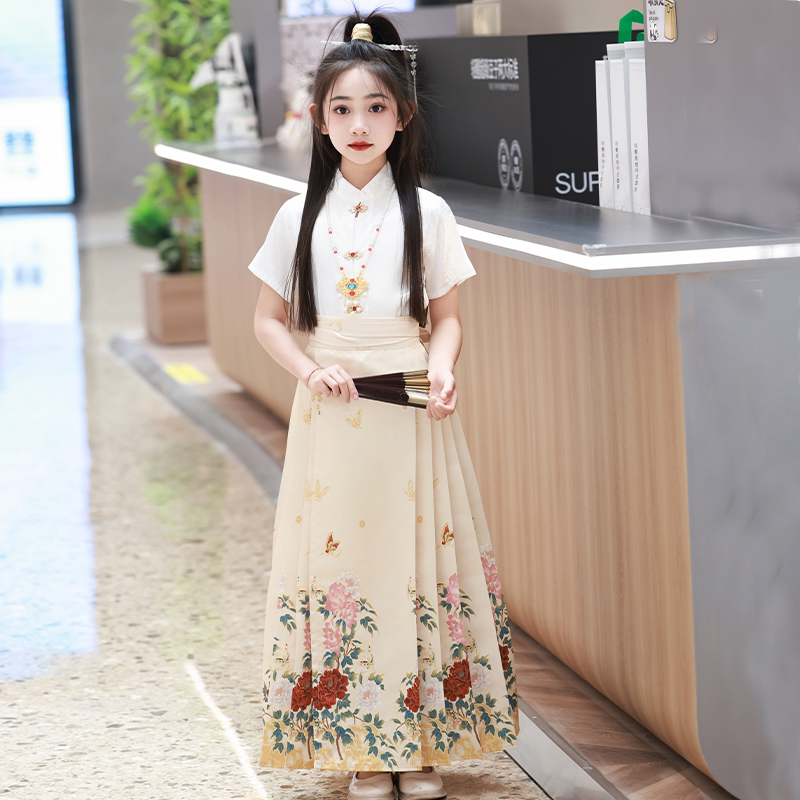 女童套装长短袖秋冬马面裙女秋冬