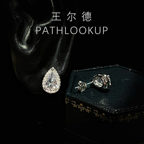 1克拉银色梨形水滴耳钉
