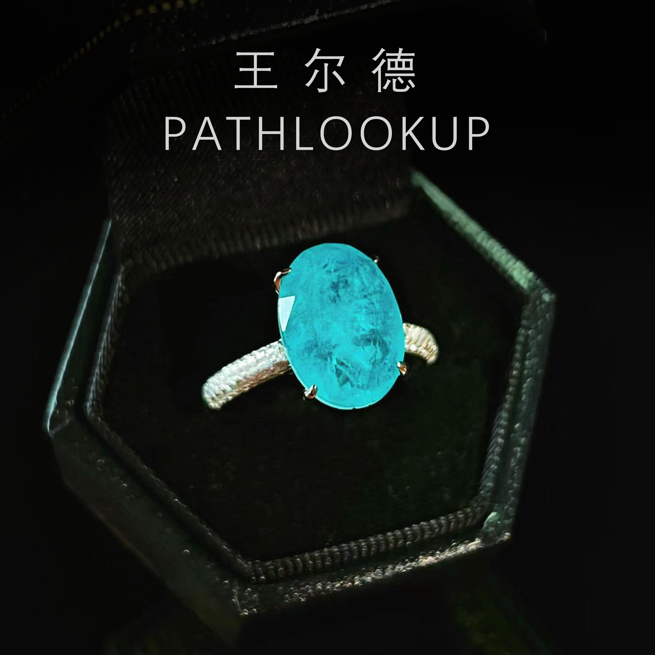 超大颗霓虹蓝色帕拉伊巴椭圆钻戒图片