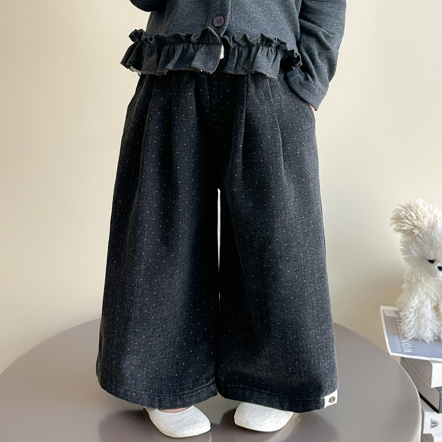 女童黑色牛仔裤2026春秋新款儿童波点阔腿裤韩版女孩宝宝春装裤子,童装/婴儿装/亲子装,裤子,淘宝优惠券,粉丝福利购,淘宝优惠卷