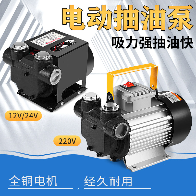 大流量柴油电动自吸加油泵抽油泵12v 24v大功率550w静音泵车载泵