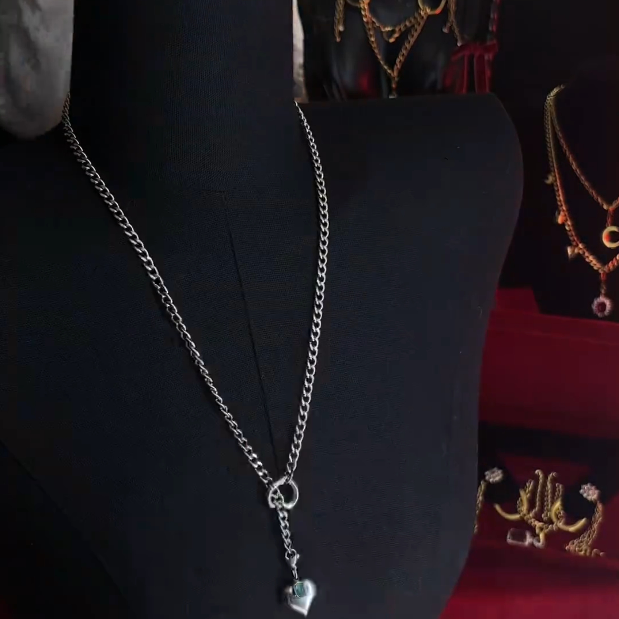 欧美复古朋克钛钢金属链条项链