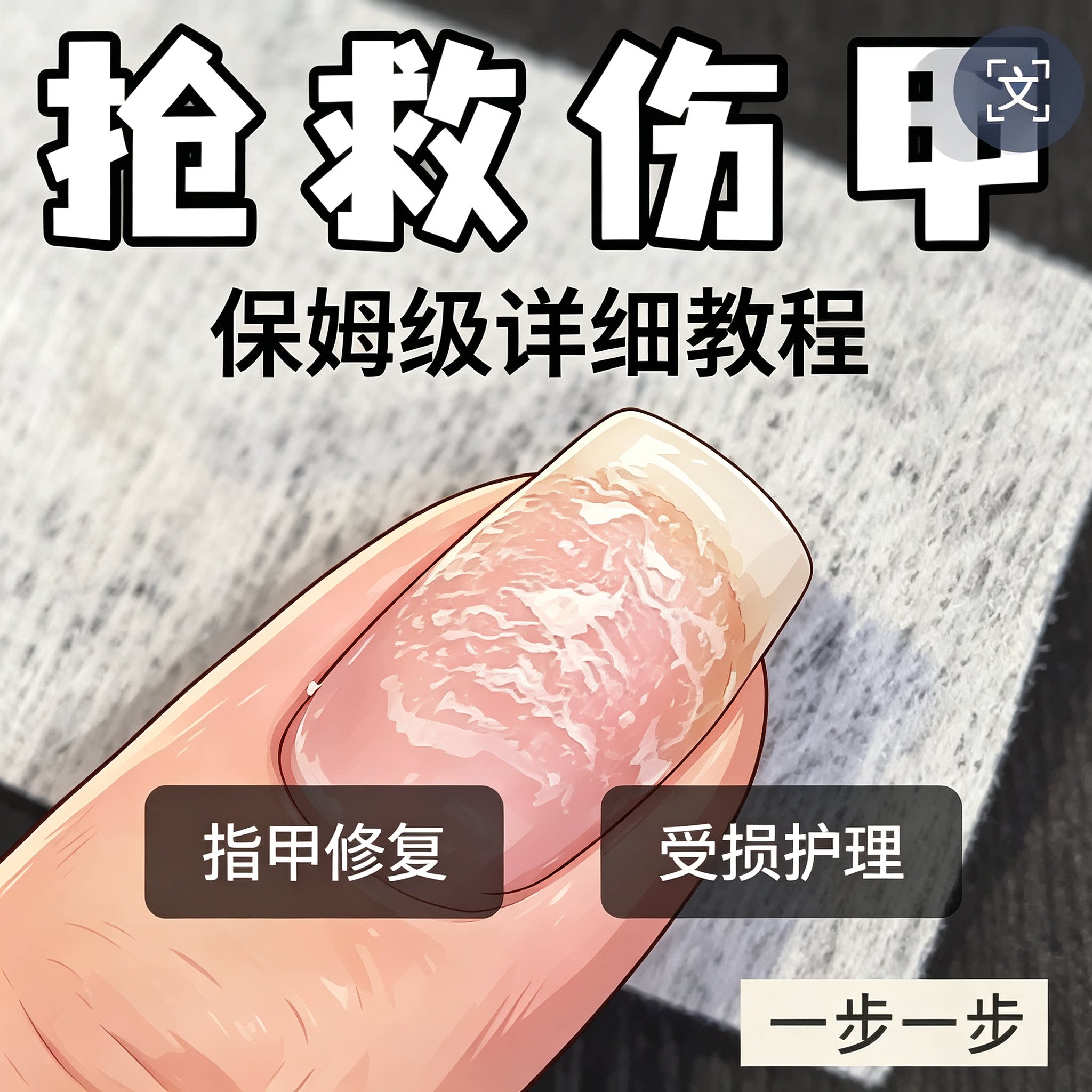 受损指甲修复保姆级教程受损甲养护实操步骤电子文档素材