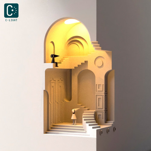 纪念碑谷转角壁灯嵌入式感应夜灯