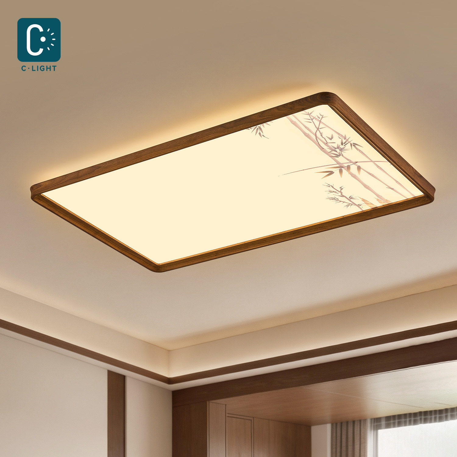 宋氏美学客厅主灯中古风胡桃木卧室吸顶灯长方形大灯广东中山灯具,家装灯饰光源,护眼吸顶灯,淘宝优惠券,粉丝福利购,淘宝优惠卷