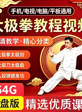 太极拳教程U盘二十四式太极剑刀扇视频零基础陈式杨氏健身功教学