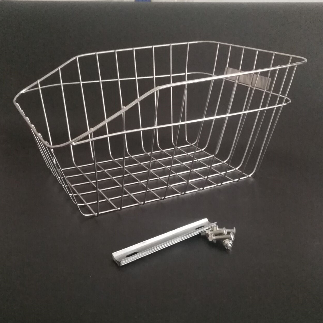 不锈钢后车筐自行山地车电动车后货架车筐书包筐菜篮子篓子宠物蓝