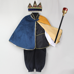 万圣节扮演服儿童男孩宫廷风双色披风王子套装秋冬现货派对包邮