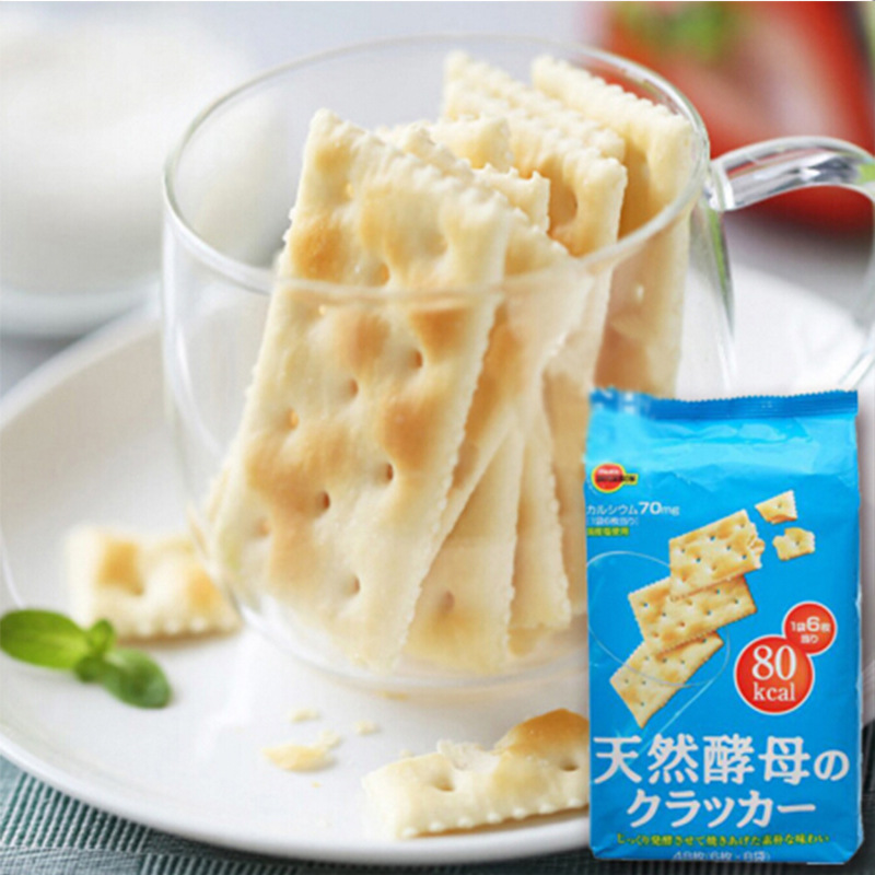 日本进口布尔本bourbon天然酵母苏打饼干小麦无油低盐低卡零食品