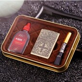 加油火机金属邮 青铜浮雕礼盒套装 煤油打火机防风复古老式 砂轮个性