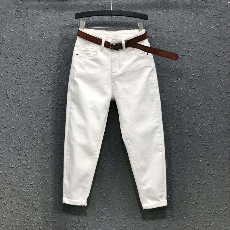 白色牛仔裤子女夏季薄款高腰显瘦哈伦裤2025年新款女士胖mm老爹裤,女装/女士精品,牛仔裤,淘宝优惠券,粉丝福利购,淘宝优惠卷