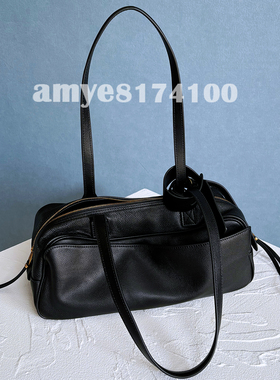 时尚新款25ss Carrie保龄球包小号高级感头层牛皮手提单肩女包