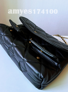 小香风新款羊皮菱格链条25K hobo口盖包双口袋bag单肩腋下包女