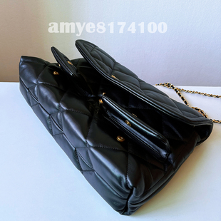 小香风新款羊皮菱格链条25K hobo口盖包双口袋bag单肩腋下包女