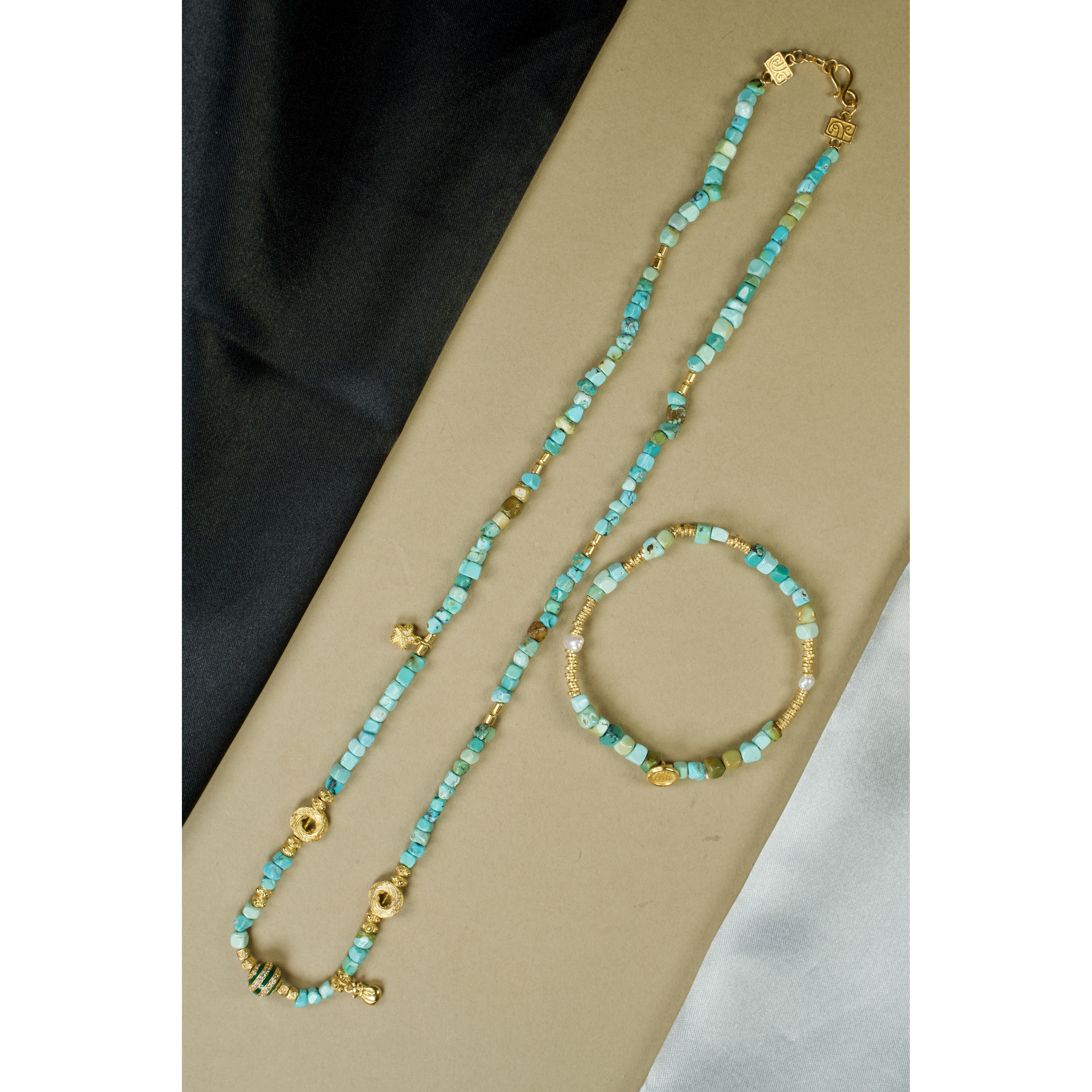 【御松莲心】“方糖”绿松石随型项链手链套装天然原矿多样性发货,饰品/流行首饰/时尚饰品新,手饰/手串,淘宝优惠券,粉丝福利购,淘宝优惠卷